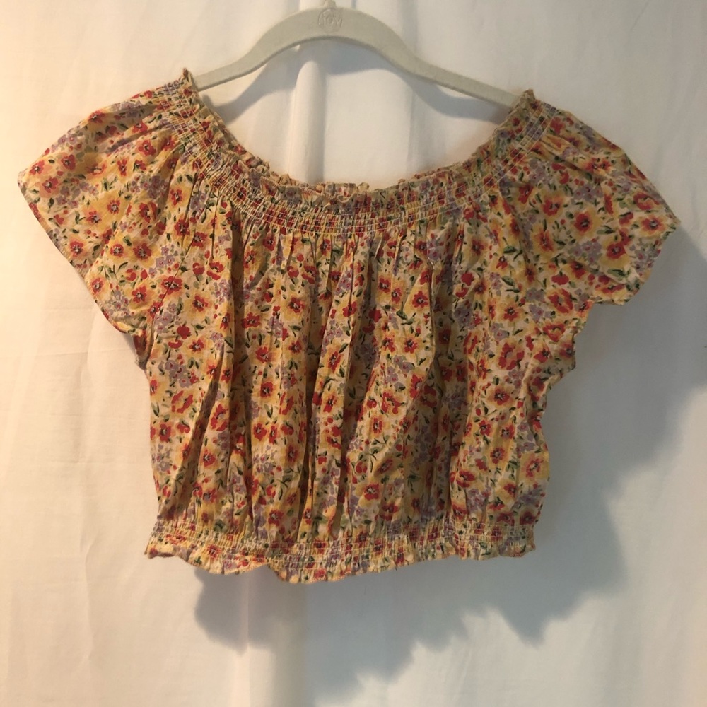 Kimchi Blue - Yellow Floral Crop Top